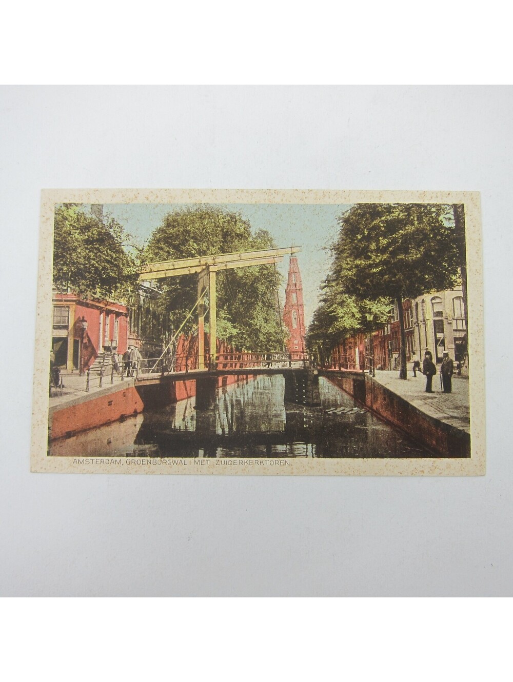 Postcard Netherlands Amsterdam Groenburgwal Canal & Zuiderkerk Antique RARE